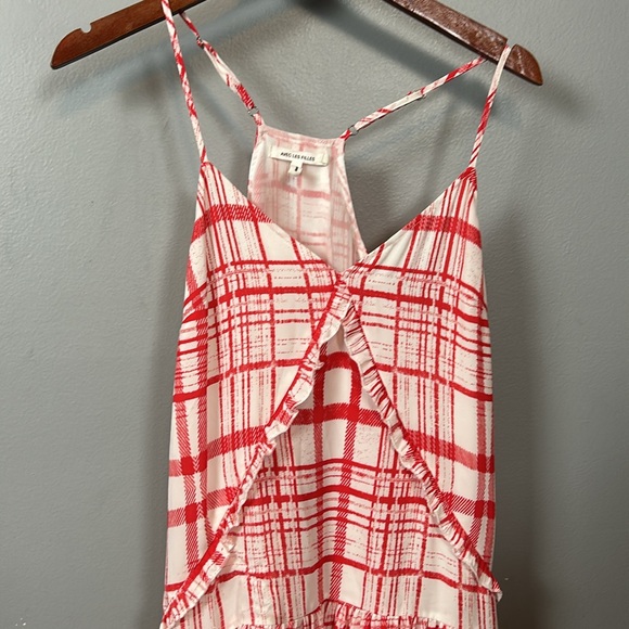 Avec Les Filles Dress Women Plaid  Windowpane Grid Check Mini White Red size S - Picture 5 of 13